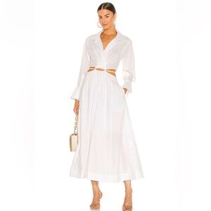Jonathan Simkhai Ivory Cut-Out Maxi Dress